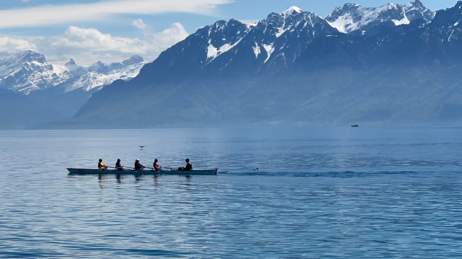 Alpine Serenity: Rowing in Lausanne